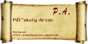Páskuly Arion névjegykártya